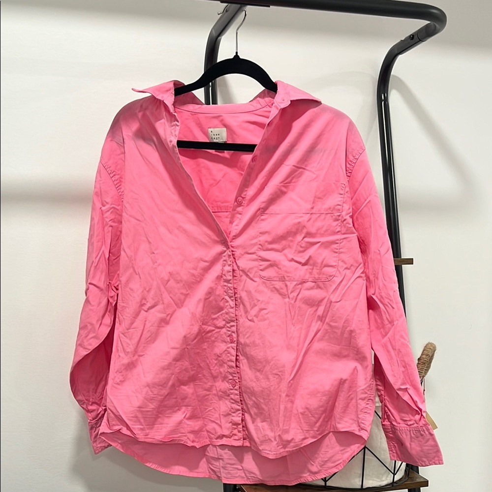 Pink Button-Up Women's Top